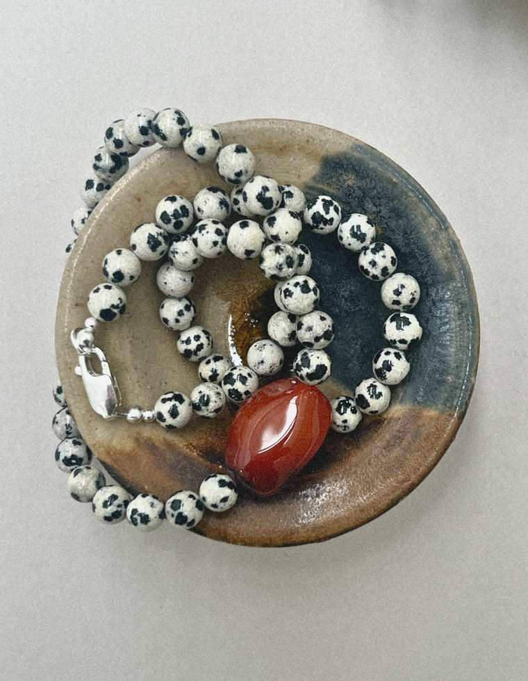 Sorrelune - Dalmatian Jasper & Carnelian Necklace