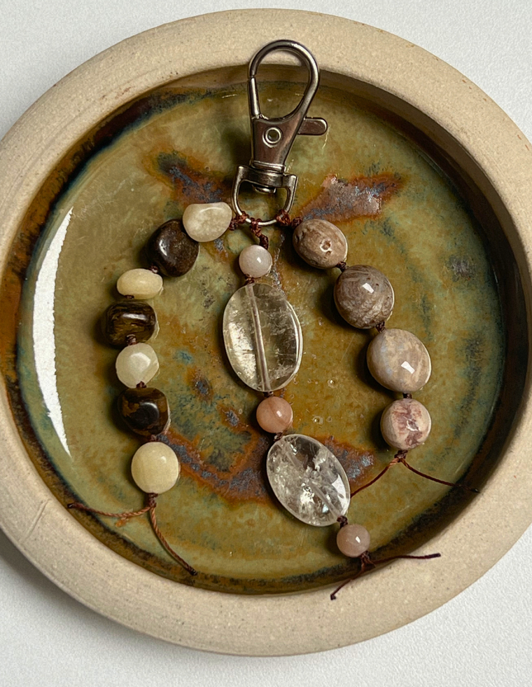 Stoned Charm - Sunstone & Bronzite