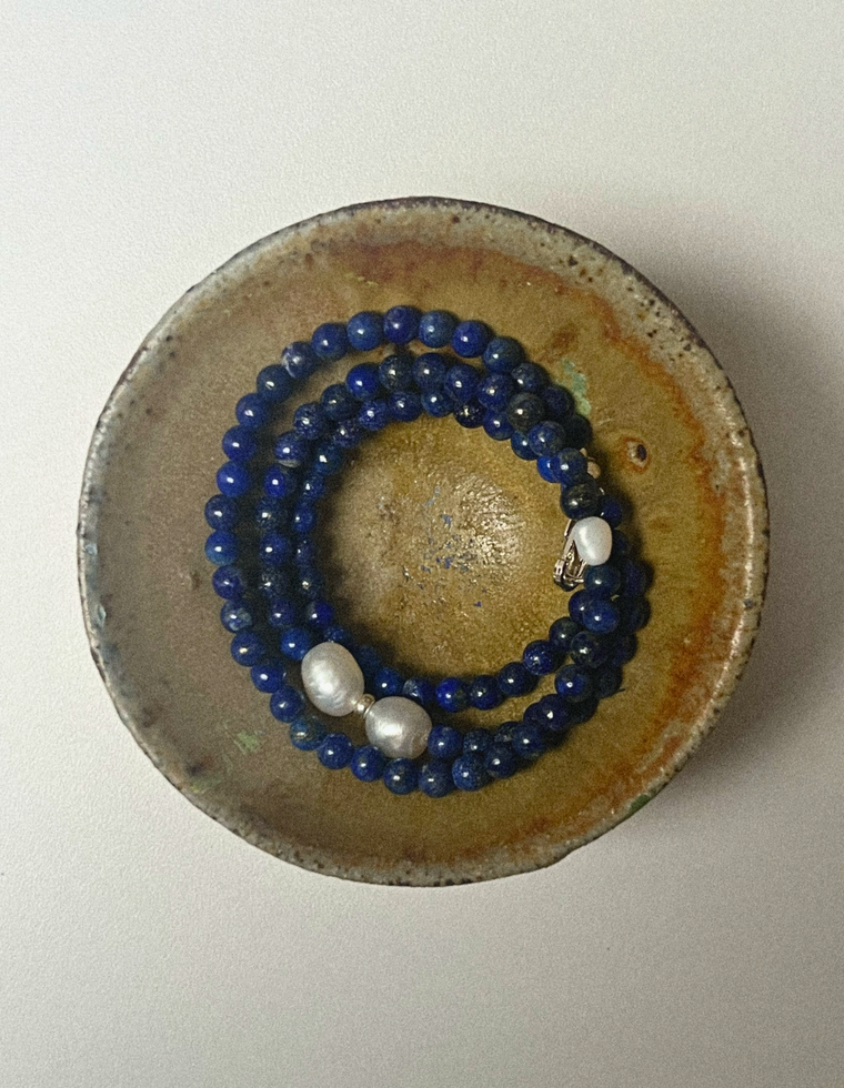 Caeryn - Lapis Lazuli & Pearl Necklace
