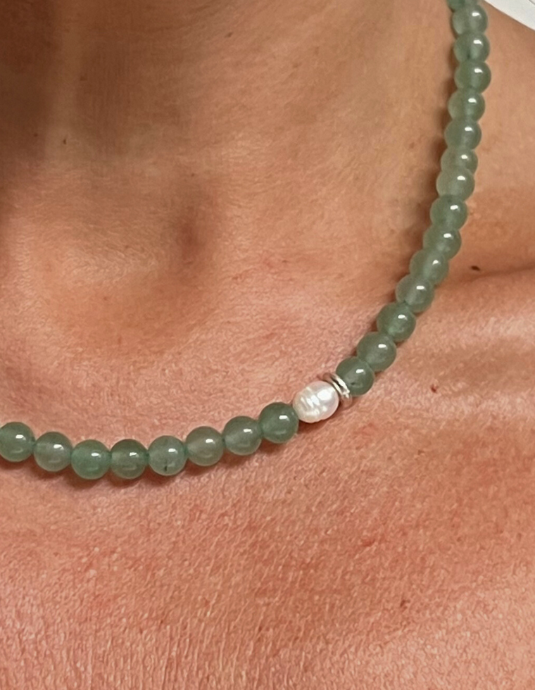 Sivra - Aventurine & Pearl Necklace