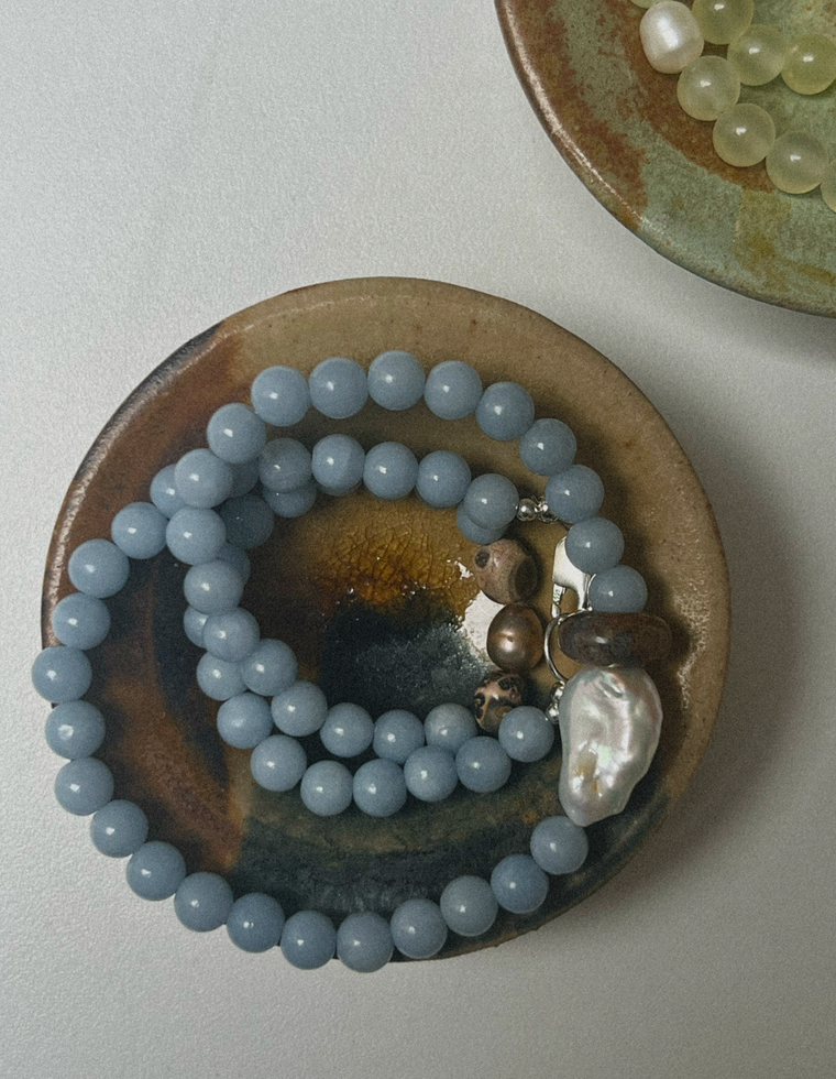 Drelan - Angelite & Pearl Necklace