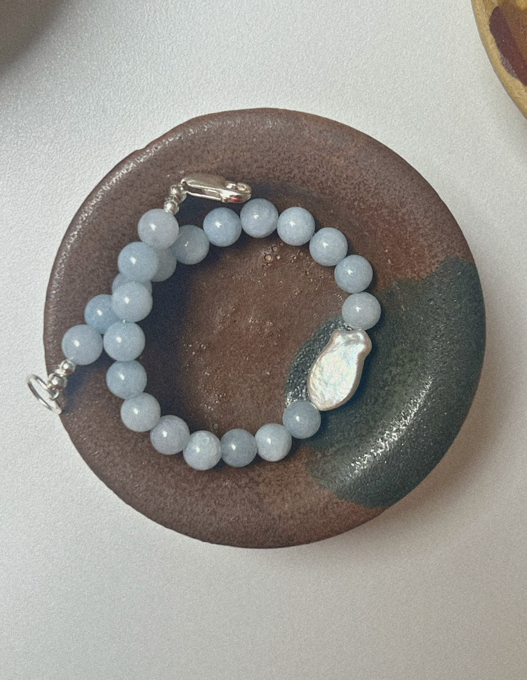 Elandra - Angelite & Pearl Bracelet