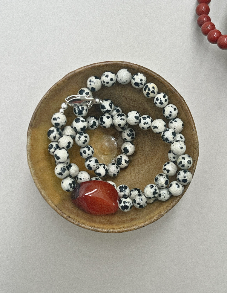 Sorrelune - Dalmatian Jasper & Carnelian Necklace