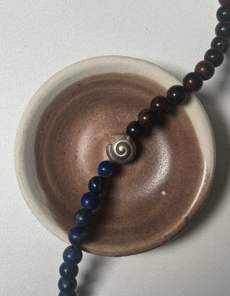 Navire - Lapis Lazuli & Mahogany Obsidian Necklace
