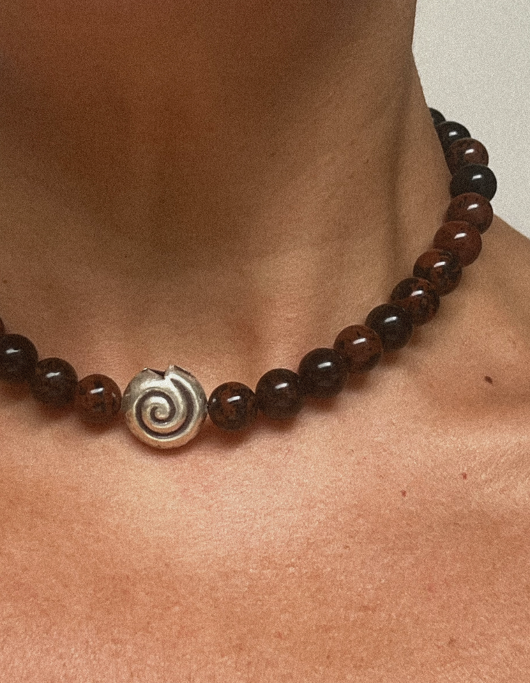 Roweth II - Mahogany Obsidian Necklace