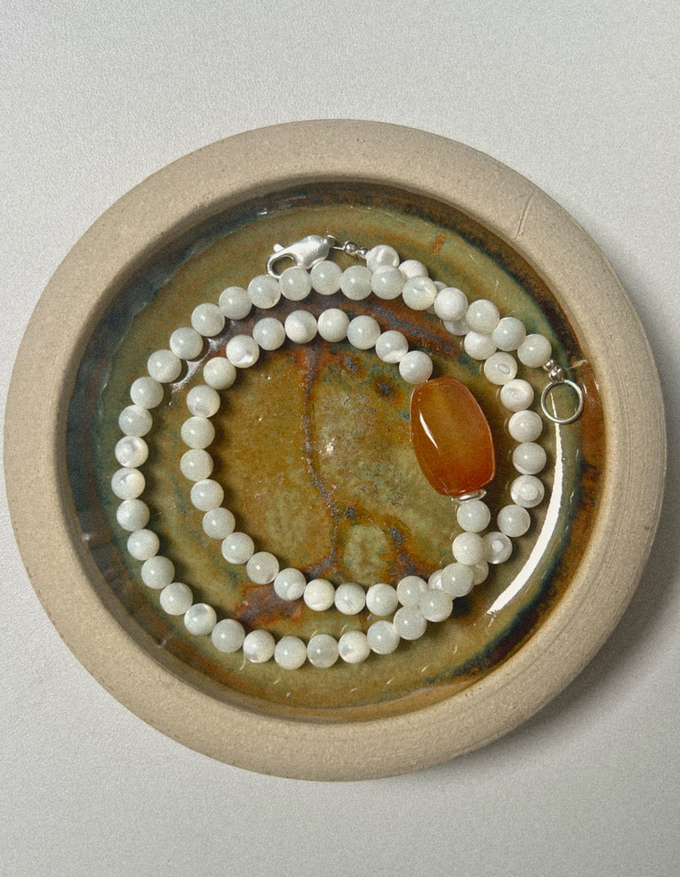 Ciryelle - Mother of Pearl & Carnelian Necklace