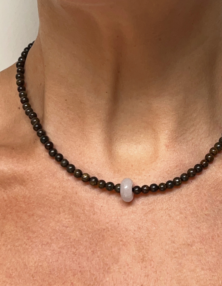 Caelia - Bronzite & Rose Quartz Movement Necklace