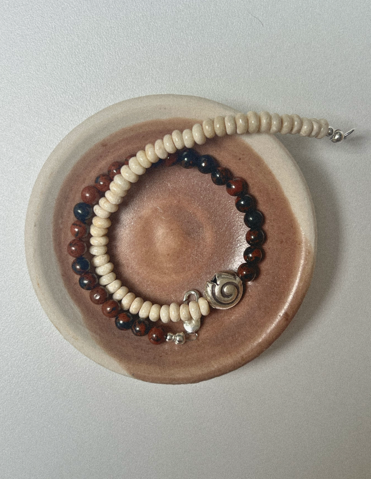 Elovira - Riverstone & Mahogany Obsidian Bracelet