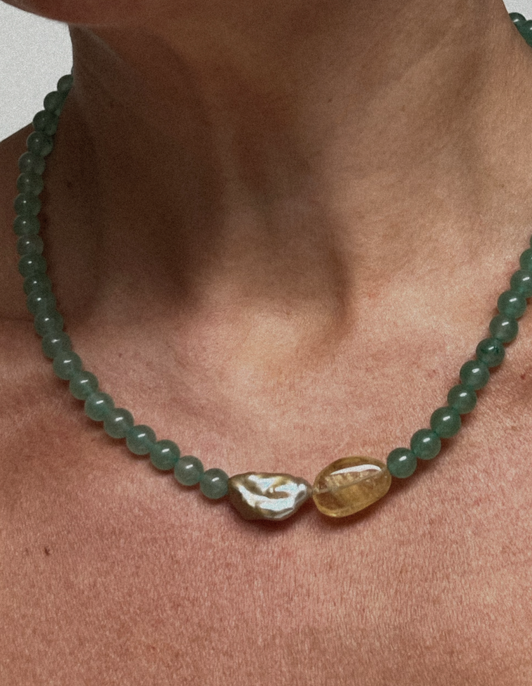 Solvine - Aventurine & Pearl Necklace