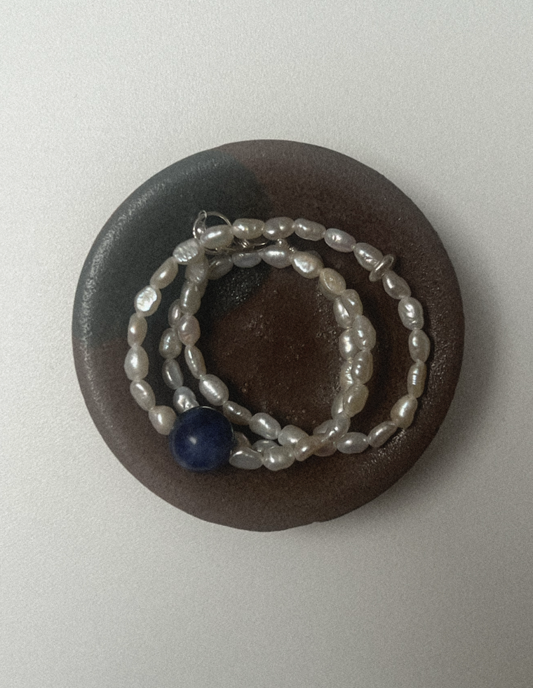 Corvelle - Pearl & Lapis Necklace