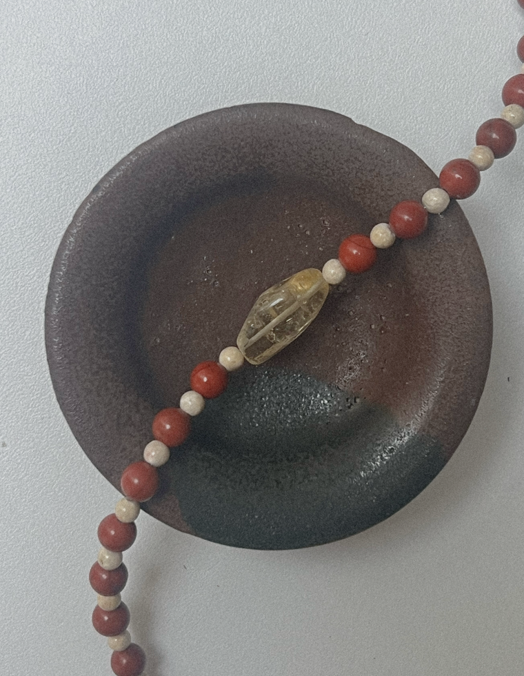 Virellis - Red Jasper & River Stone Necklace