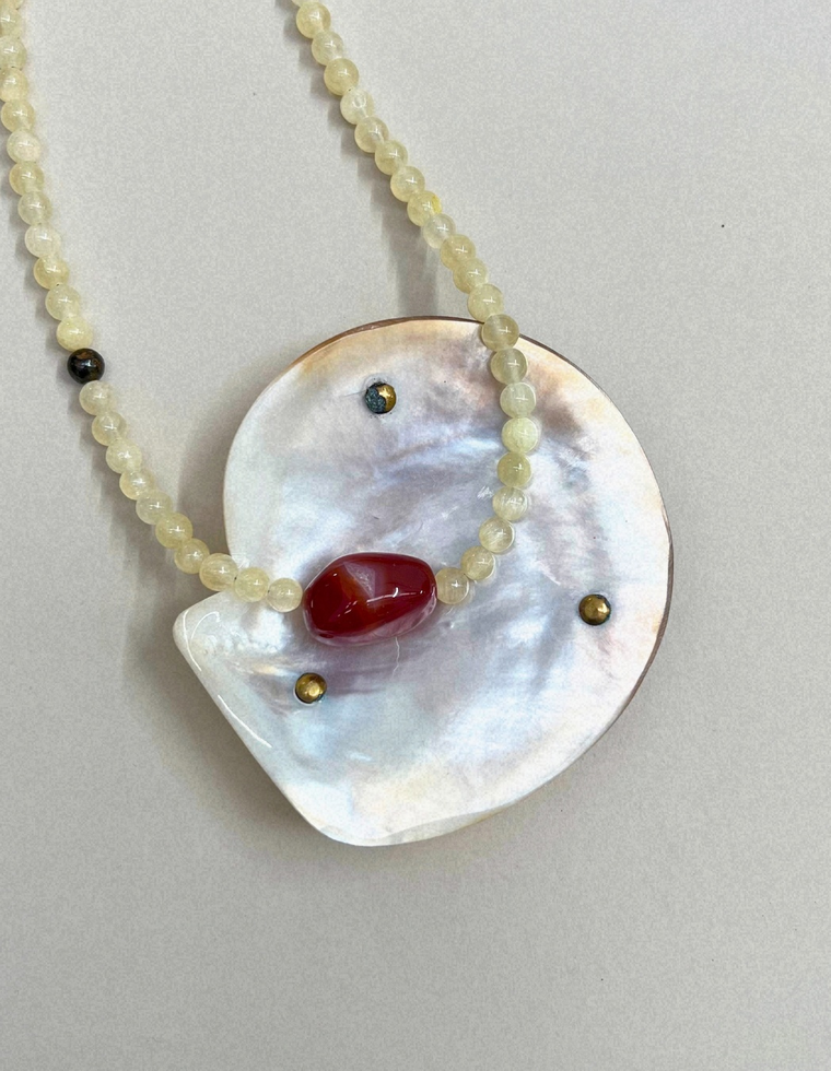 Harvest 14: silk jade and carnelian necklace, hand-strung by Palm of Feronia, photo 2