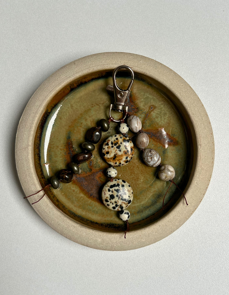 Stoned Charm - Bronzite & Fossilised Coral