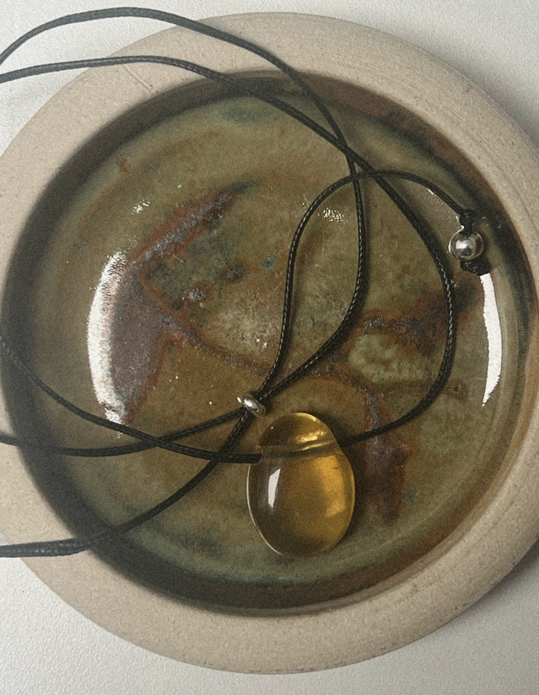 Mnemosyne III - Yellow Fluorite Forma Pendant