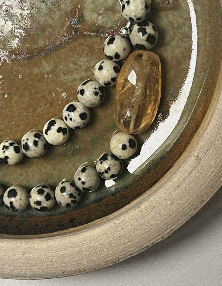 Orlenis - Dalmatian Jasper & Citrine Necklace