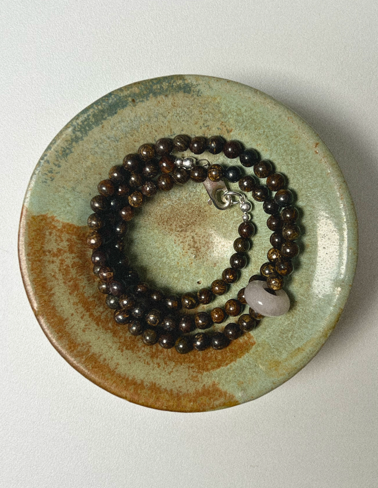 Caelia - Bronzite & Rose Quartz Movement Necklace