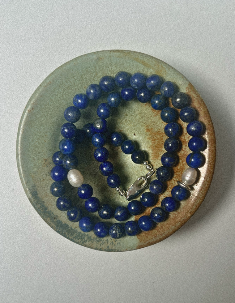 Calythra - Lapis Lazuli & Pearl Necklace