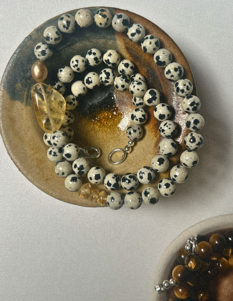Amelira - Dalmatian Jasper & Citrine Necklace