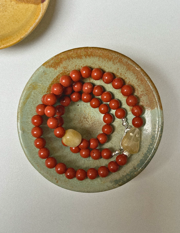 Miralyn - Red Jasper & Yellow Agate Necklace