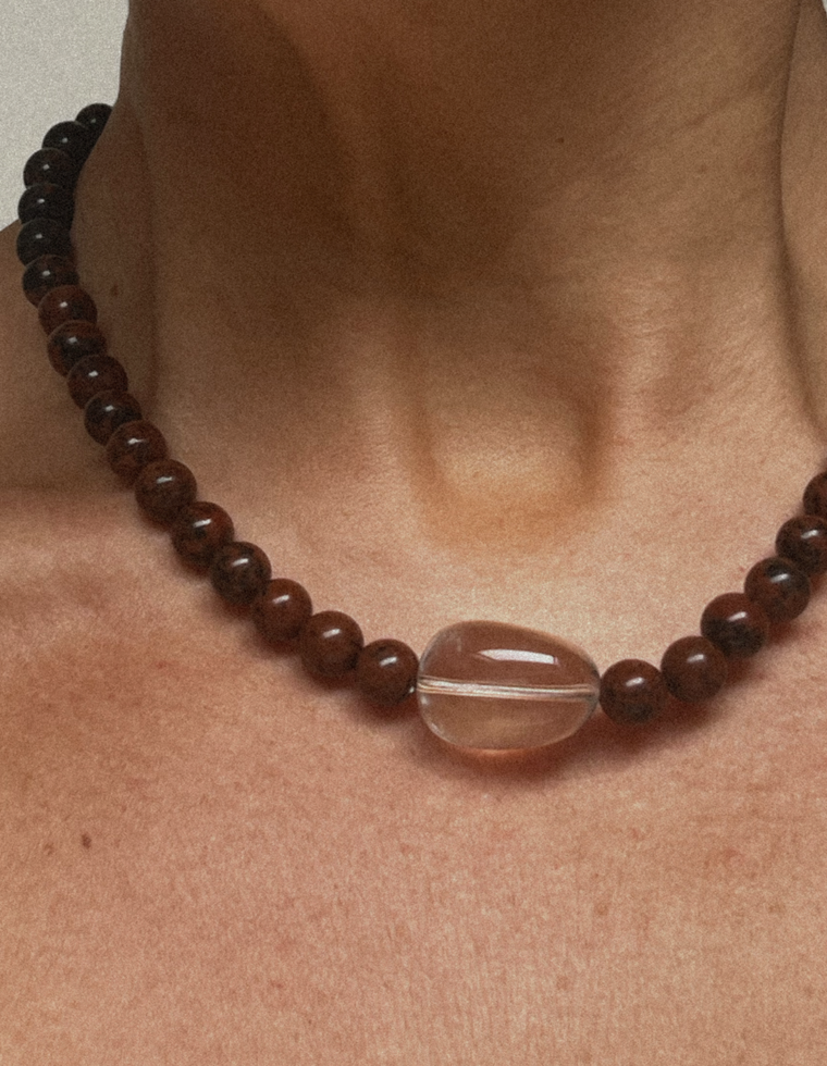 Velkarin - Mahogany Obsidian & Quartz Necklace