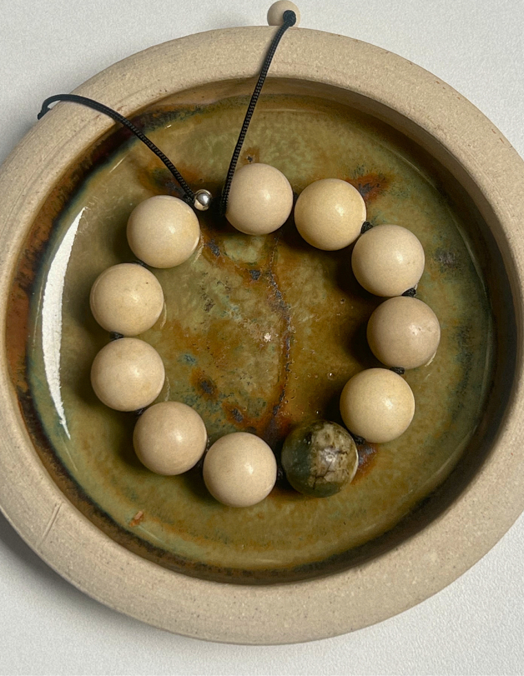 Heirloom Bracelet – Fossilised Coral & Jade