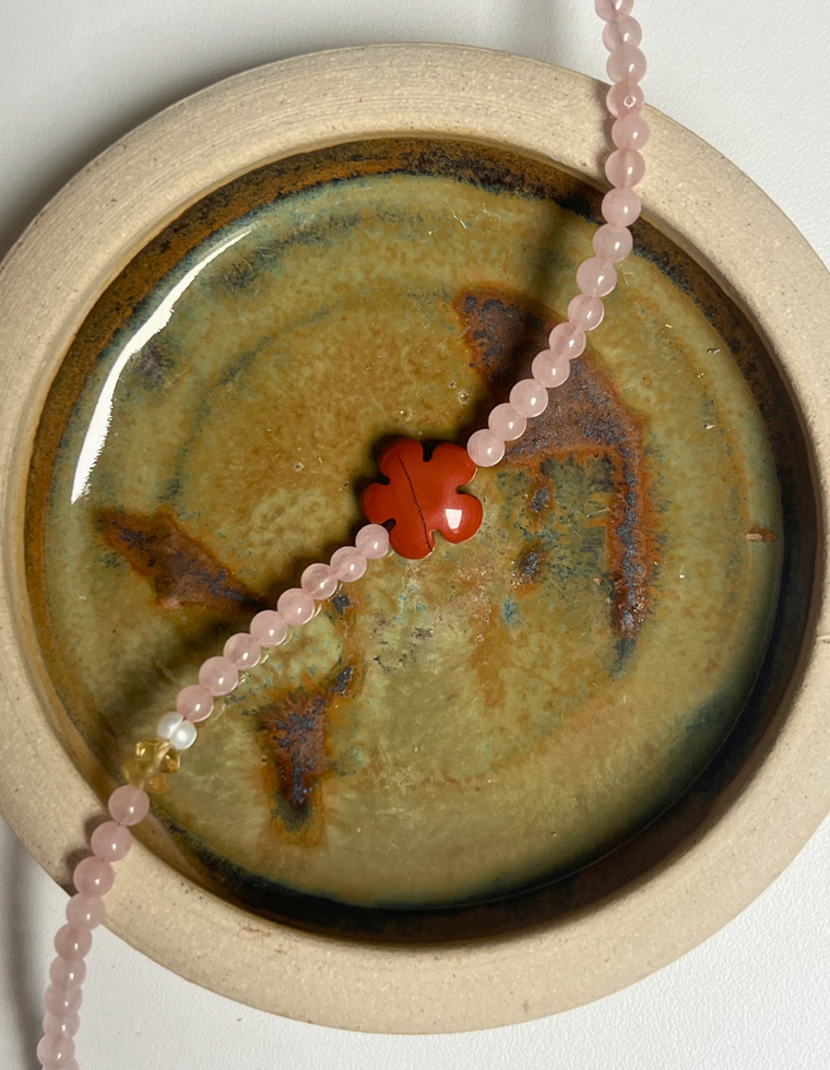 Roam 14 - Rose Quartz Fleur Anklet