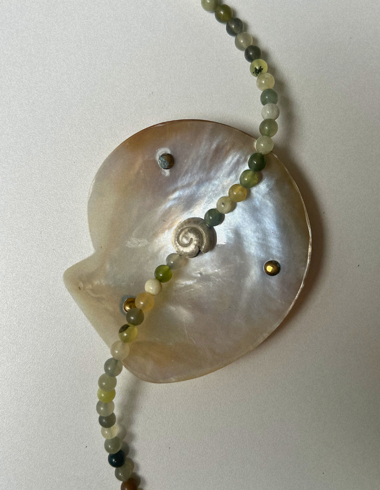 Renewal 2 - Green Jade Spiral Necklace
