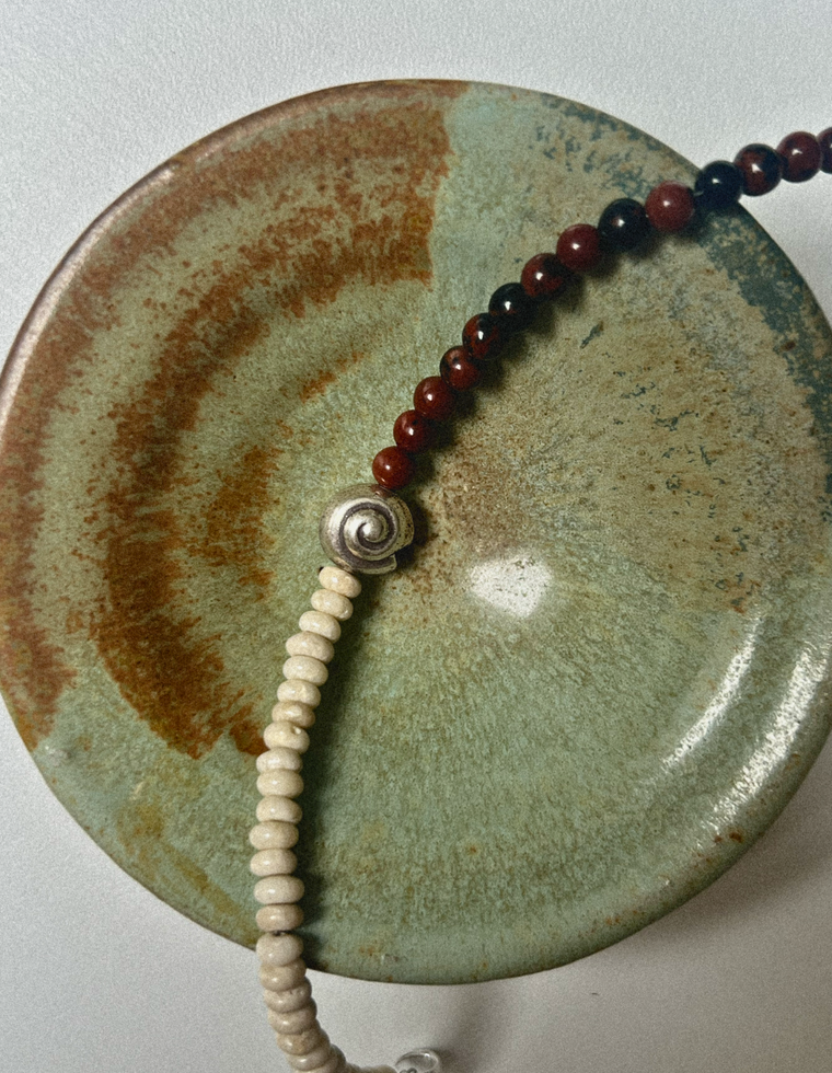 Orren III - Riverstone & Mahogany Obsidian Anklet