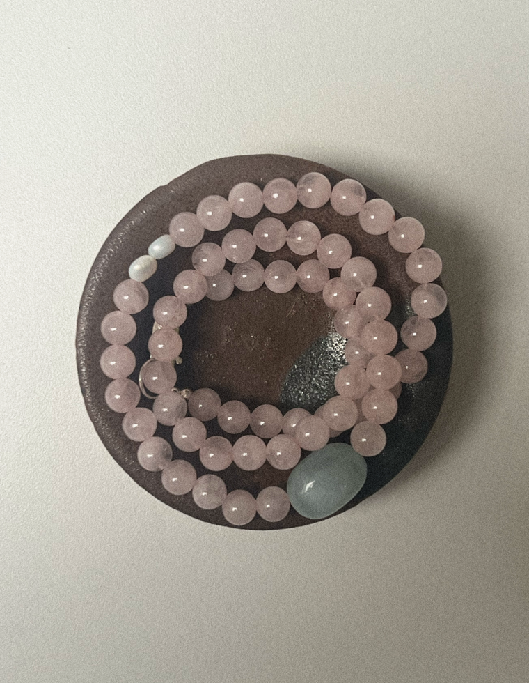 Corvalen - Rose Quartz & Beryl Necklace