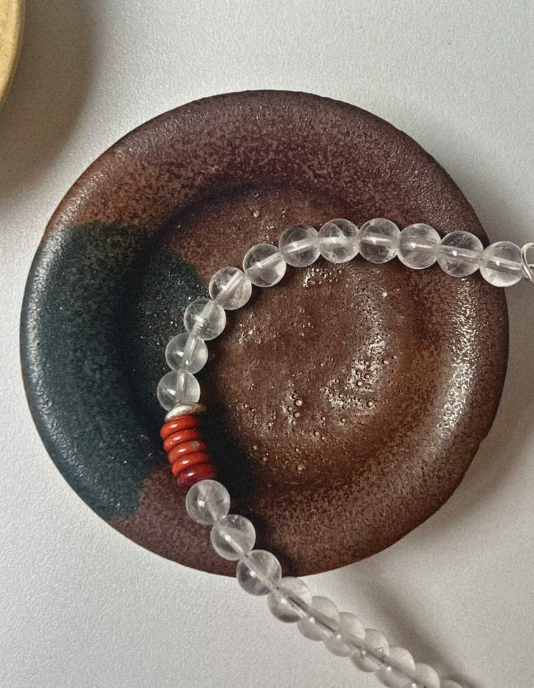 Maelen - Clear Quartz & Red jasper Bracelet