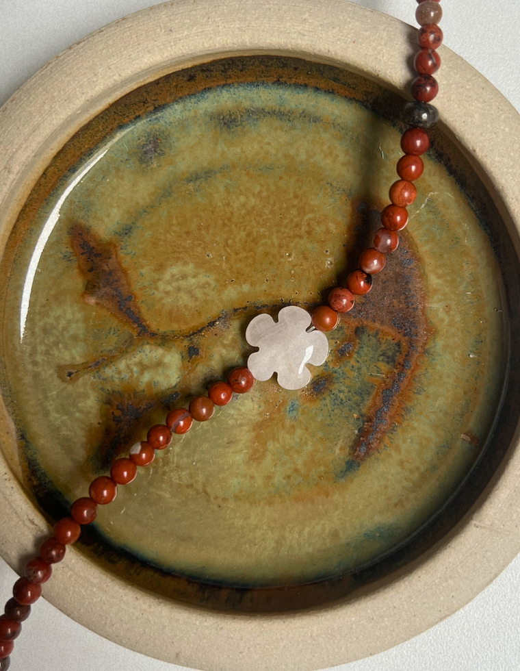 Solstice 16 - Red Jasper Fleur Anklet