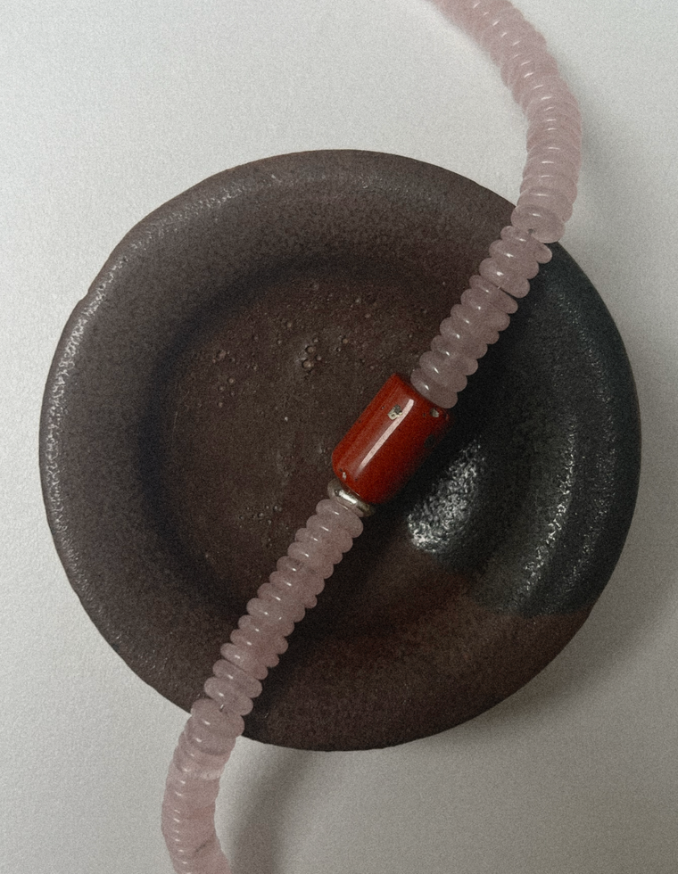 Arlitha - Rose Quartz & Red Jasper Necklace