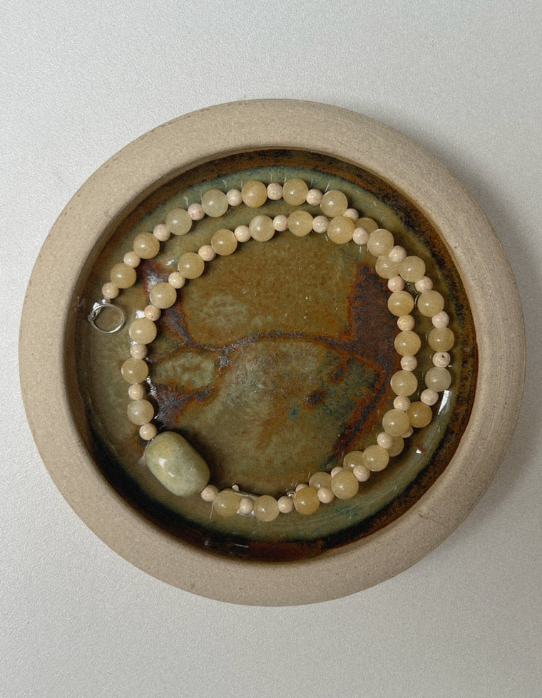 Nirelda - Yellow Jade & Riverstone Necklace
