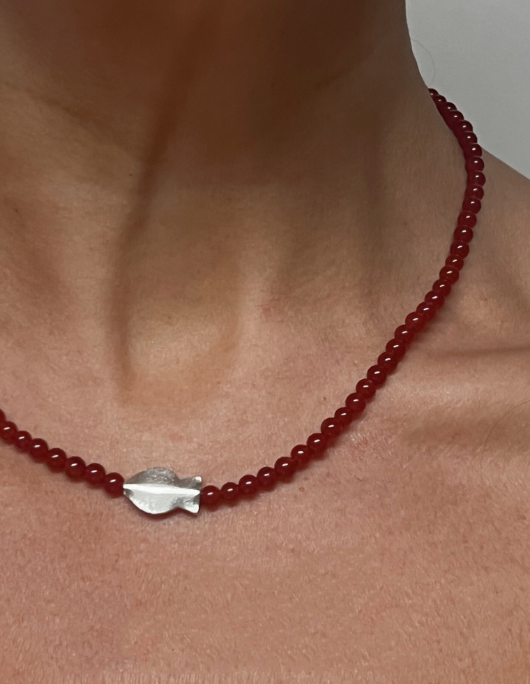Solcaris - Carnelian & Jade Necklace