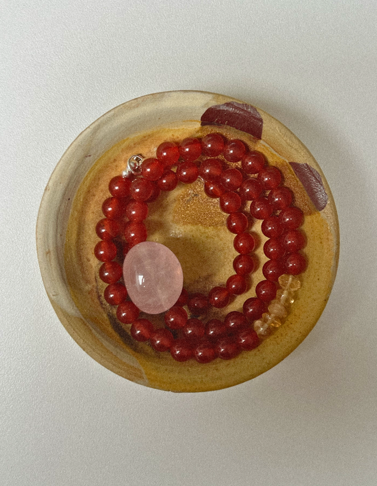 Vorenna - Carnelian & Rose Quartz Necklace