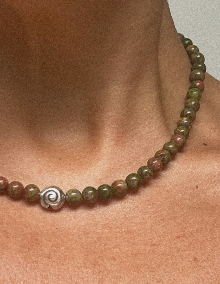 Thornea - Unakite Spiral Necklace