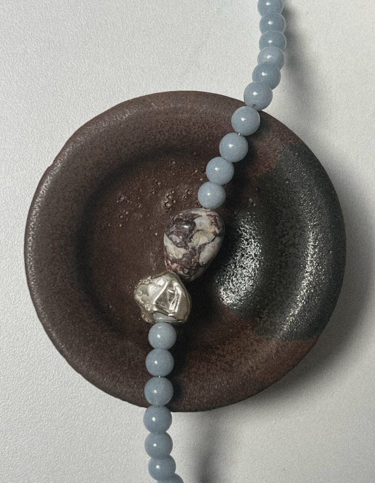 Selvene - Angelite and Exotica Jasper Necklace