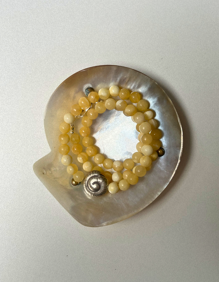 Renewal 1 - Yellow Jade Spiral Necklace