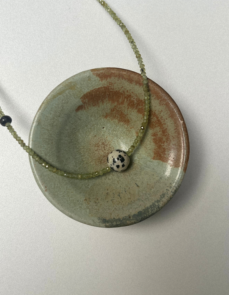 Kept 15 - Peridot & Dalmatian Jasper Necklace