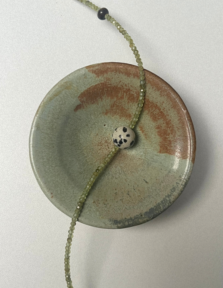 Kept 15 - Peridot & Dalmatian Jasper Necklace