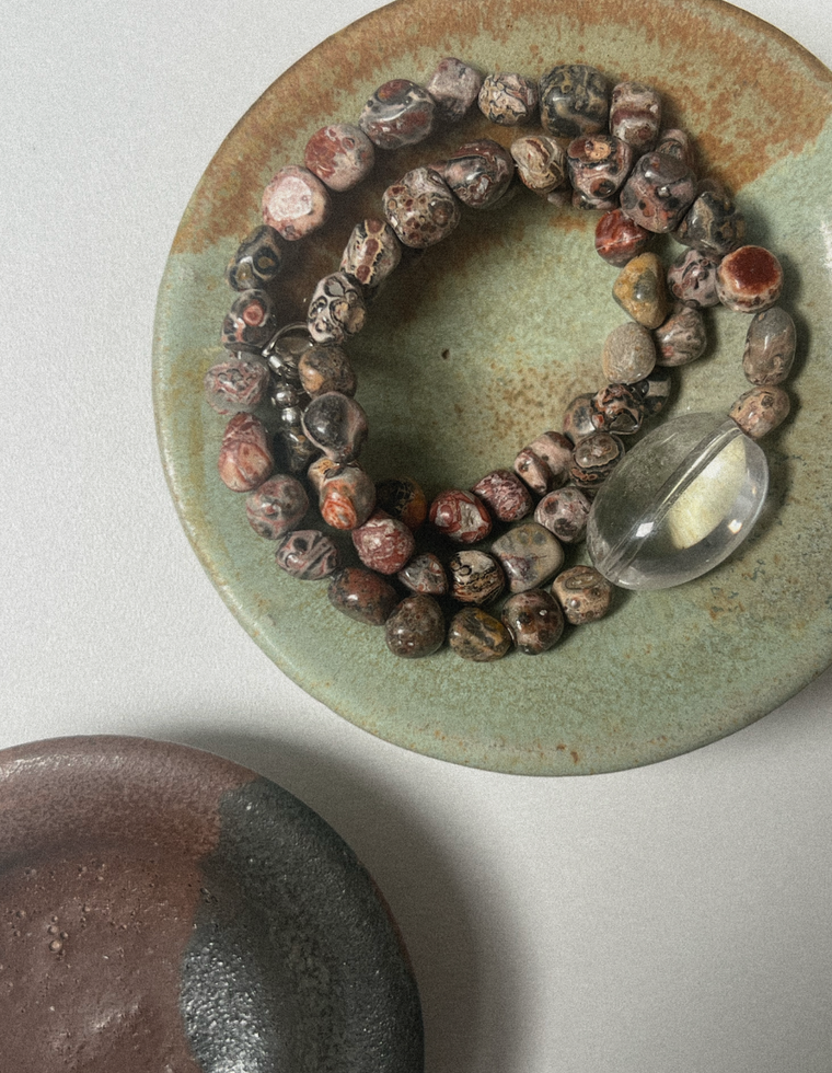 Ithrena - Leopard Skin Jasper & Quartz Necklace