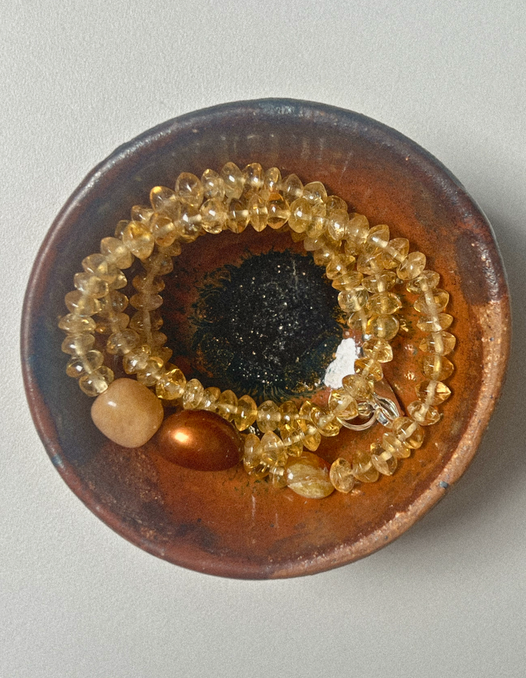Velantra - Citrine & Pearl Necklace