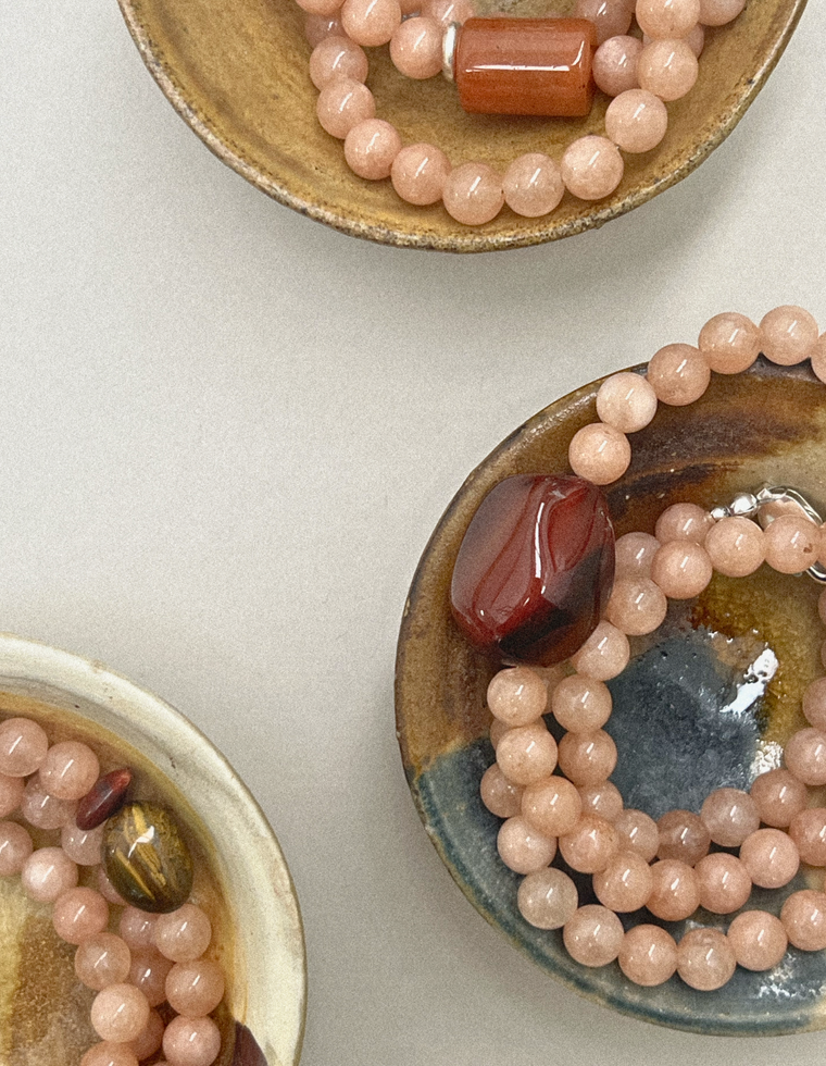 Erisen - Sunstone & Peach Aventurine Necklace