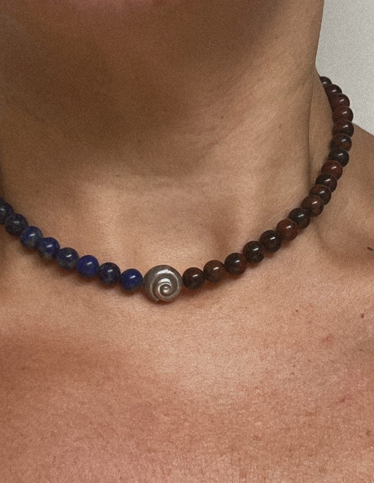 Navire - Lapis Lazuli & Mahogany Obsidian Necklace