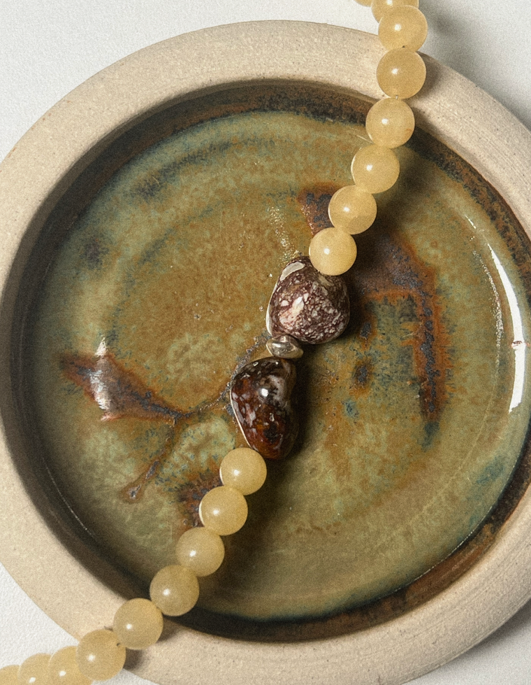 Norelda - Yellow Jade & Jasper Necklace