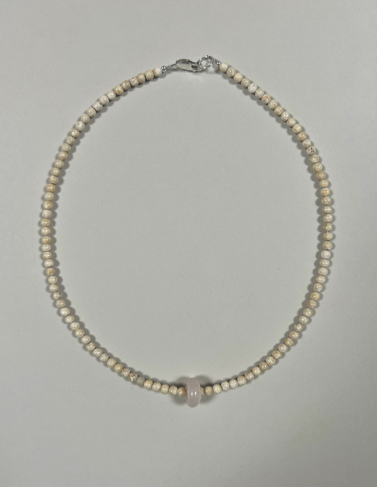 Soline - River Stone & Rose Quartz Necklace
