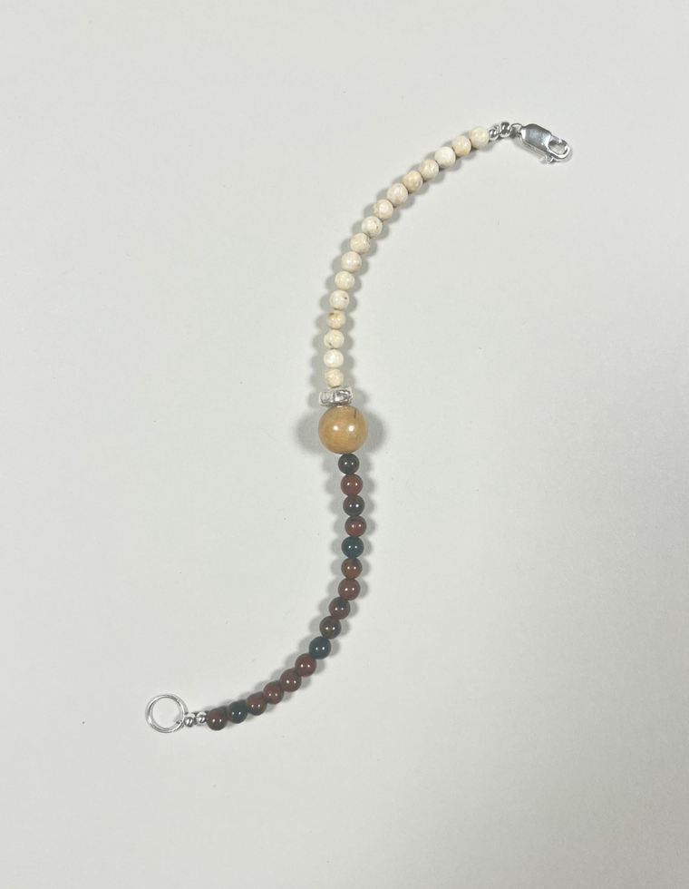 Ivrin - Mahogany Obsidian & Riverstone Bracelet