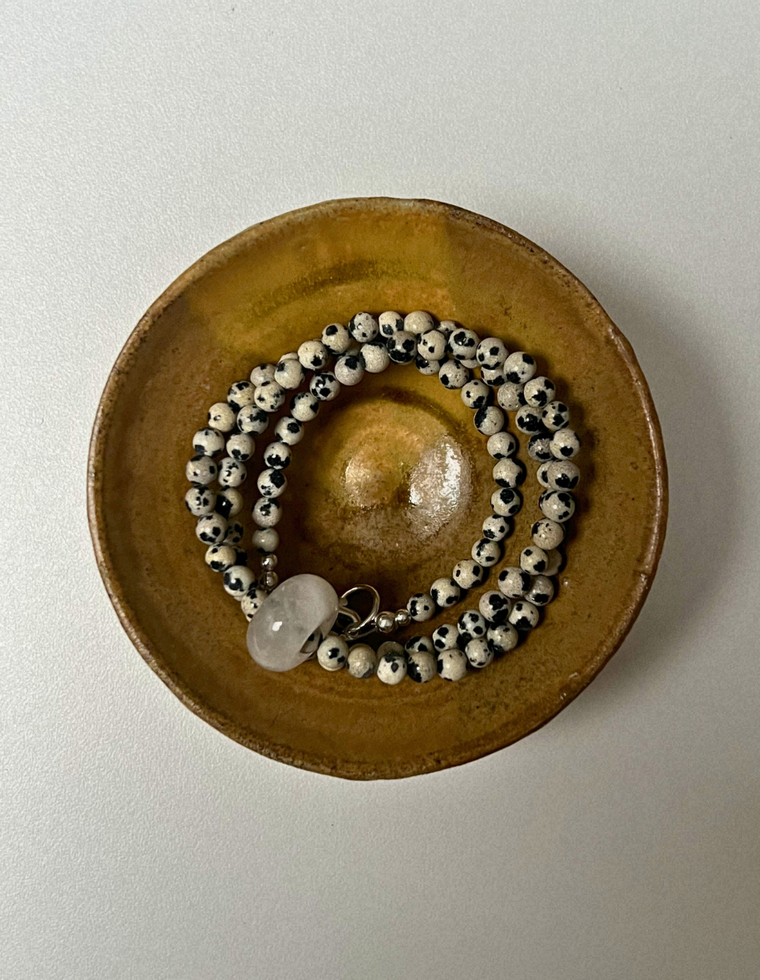 Strata 1 - Dalmatian Jasper & Clear Quartz Movement Necklace