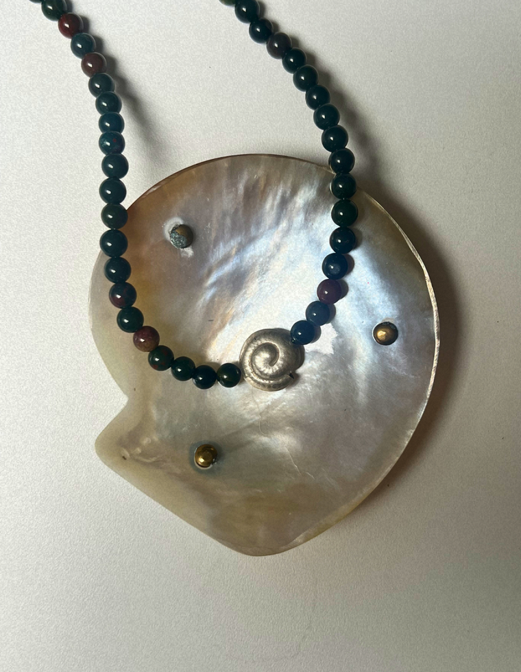 Renewal 6 - Indian Agate Spiral Necklace