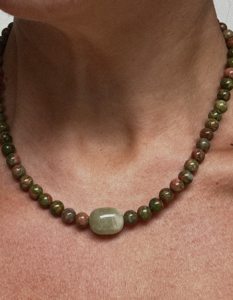 Orvella - Unakite & Beryl Necklace